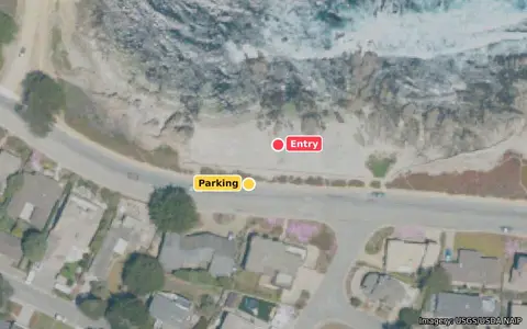 Aerial view of the Coral Street entry with the entry and parking marked
